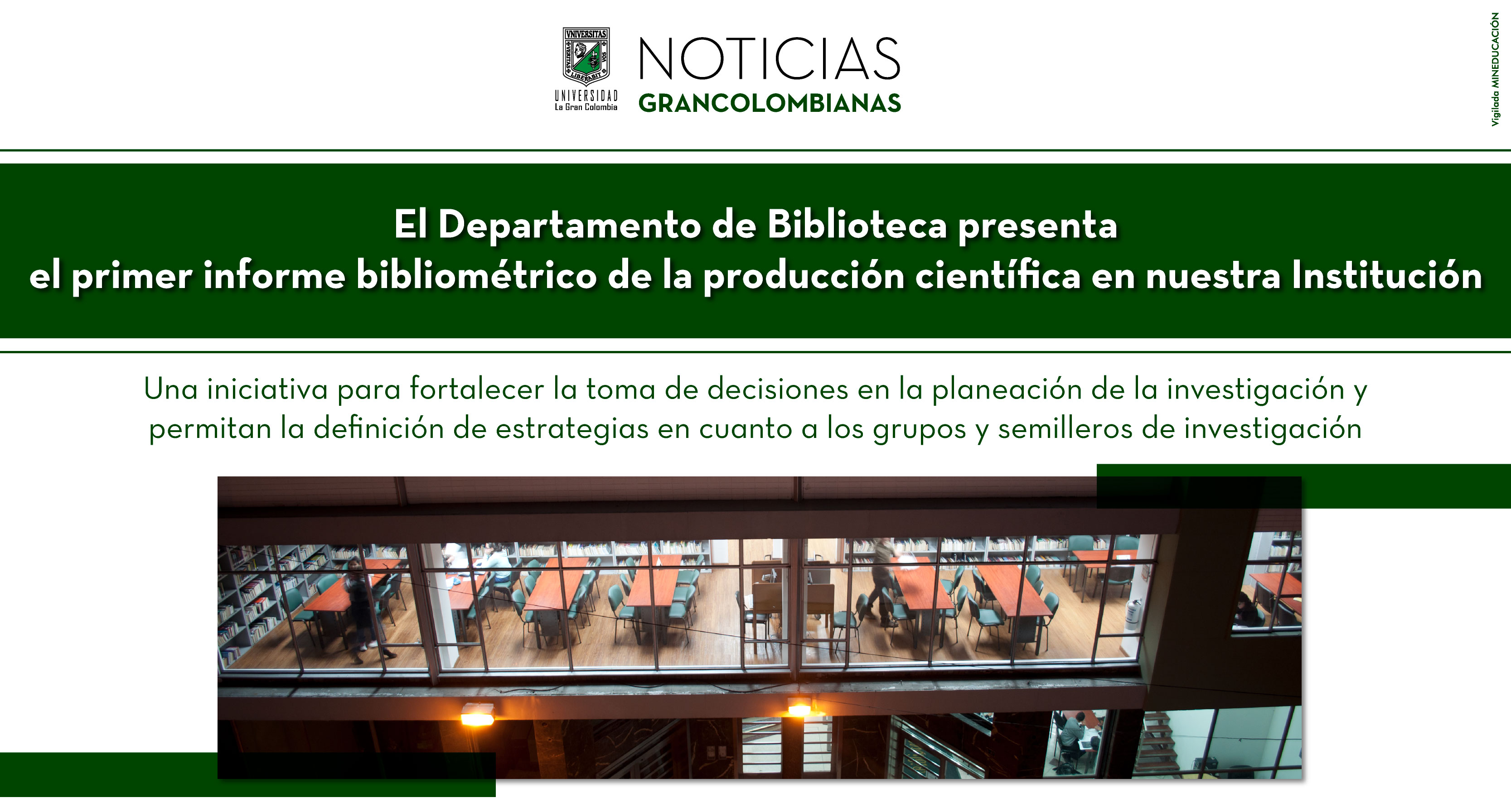 El Departamento de Biblioteca presenta el primer informe bibliométrico de la producción científica en nuestra Institución