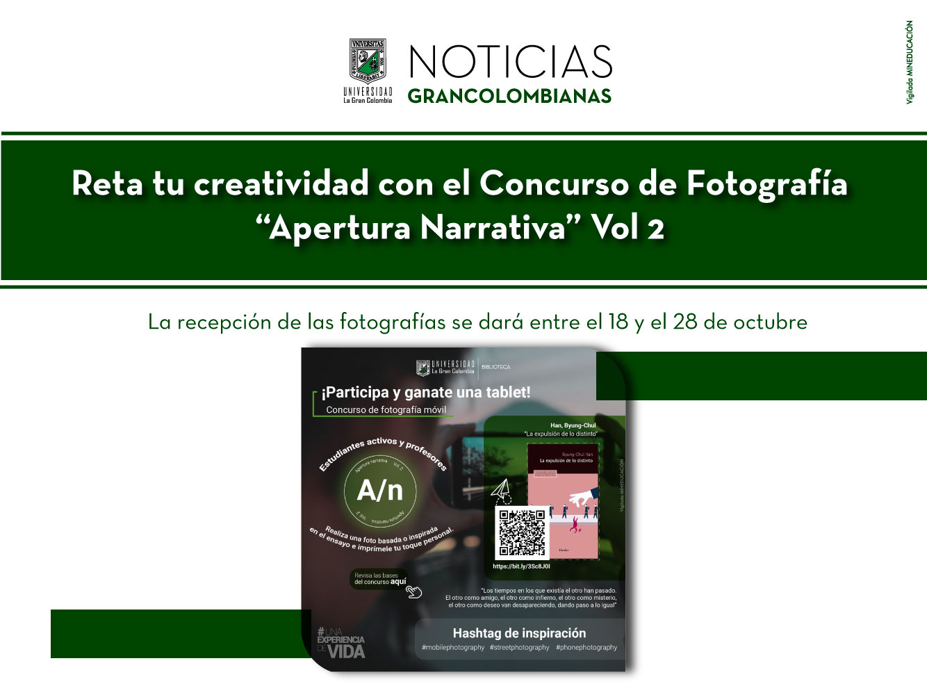 Reta tu creatividad con el Concurso de Fotografía “Apertura Narrativa” Vol 2